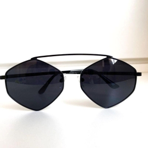 Oculos Aviador Hexagonal Preto