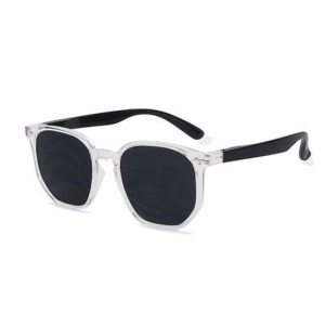 Oculos Lente Preto e Armação Transparente Com Preto