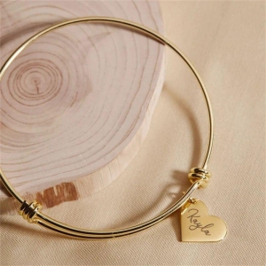 Pulseira Bracelete Com Um Coração Para Personalizar