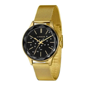 Relógio Analogico  dourado e preto