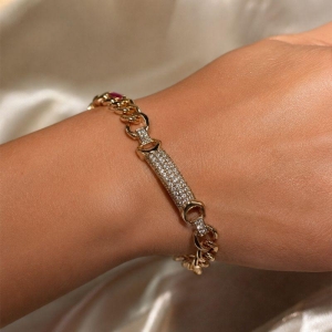 Pulseira luxo cravejada