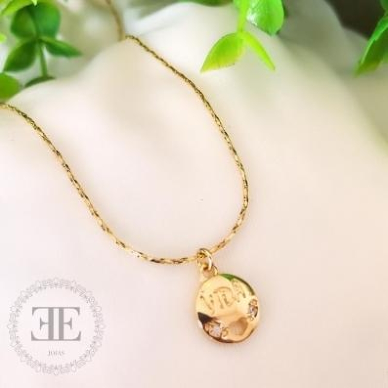 Tornozeleira Medalinha Vida Cravejada