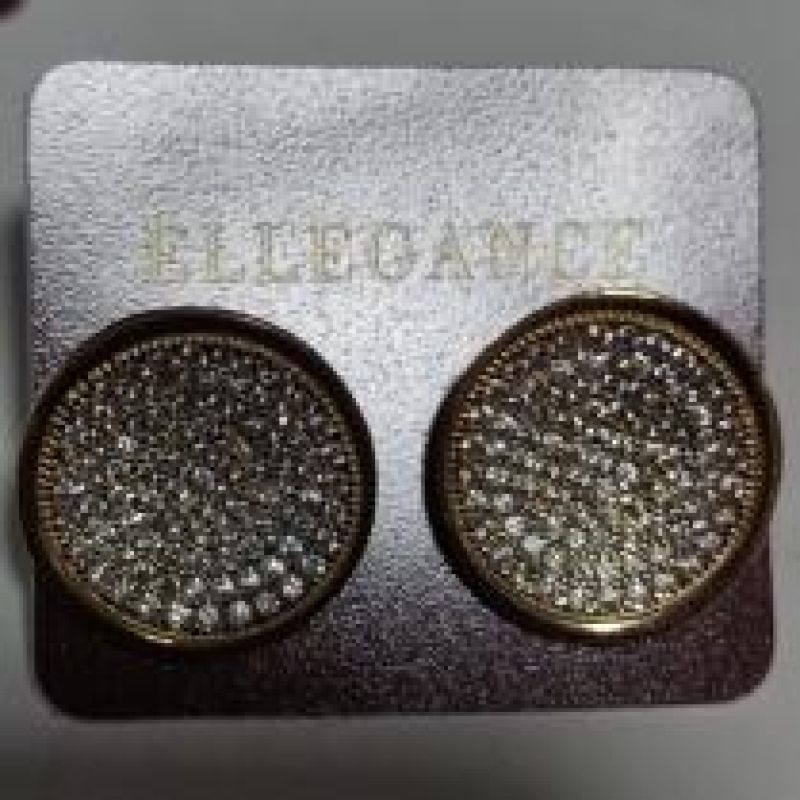 Brinco Disco Abaloado Cravejado