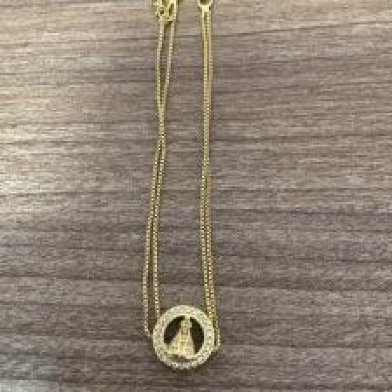 Pulseira nossa senhora cravejada