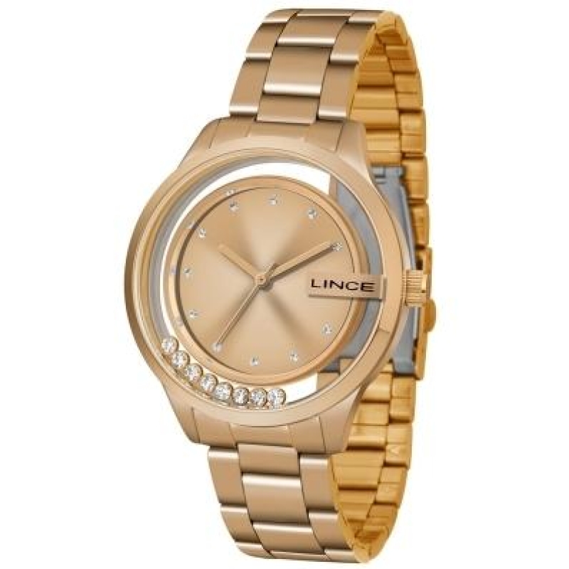 Relógio Lince Quartz Digital Rose com Fundo Rose