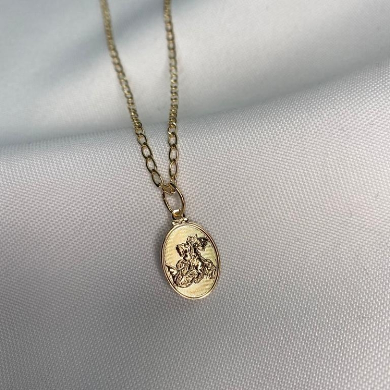 Colar Com Pingente Medalha São Jorge