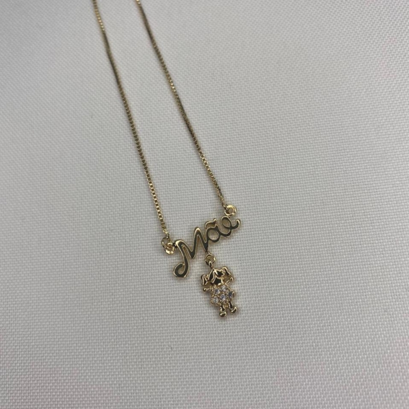 Colar Mãe com Pingente de Menina