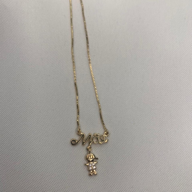 Colar Mãe com Pingente de Menino