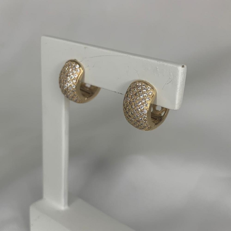 Brinco Argola Click 5 Linhas Cravejadas Branco