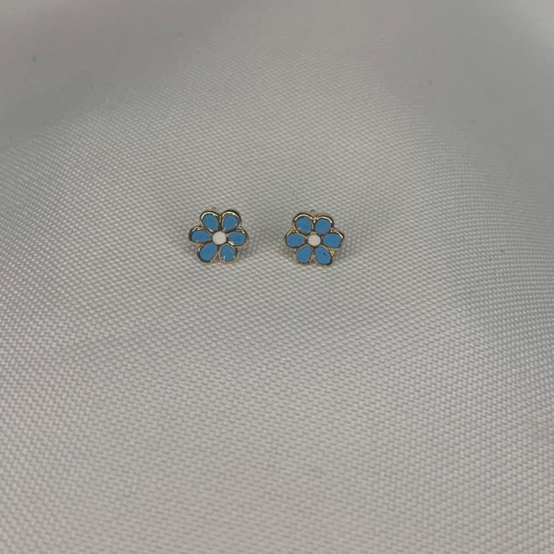 Brinco Flor Azul