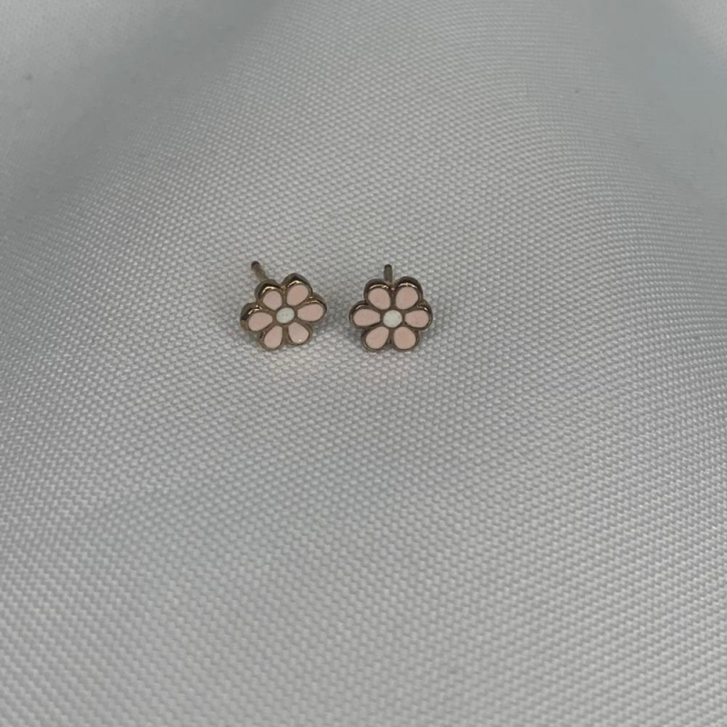 Brinco Flor Rosa Claro