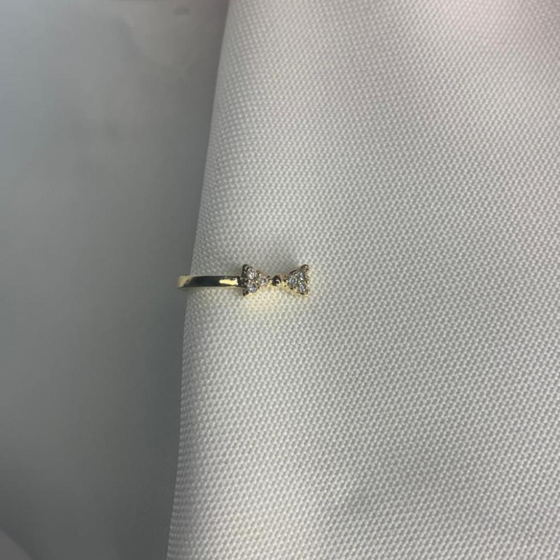 Brinco Piercing Fake Laço Cravejado