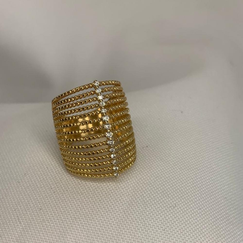 Anel 14 Linhas com Pontos de Luz