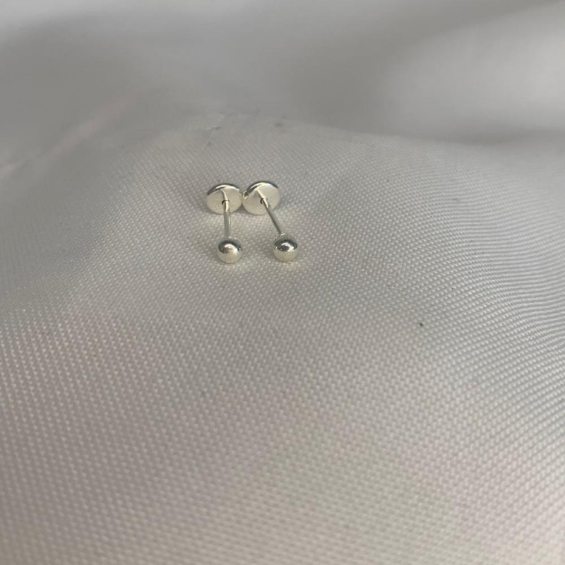 Brinco Bolinha Média Tarraxa Baby