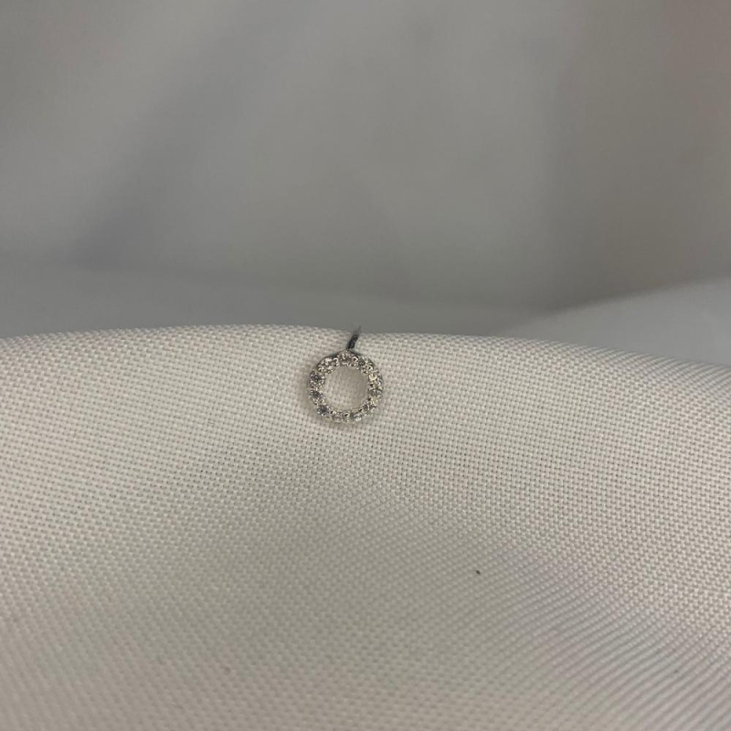 Brinco Piercing Fake Circulo Cravejado Vazado