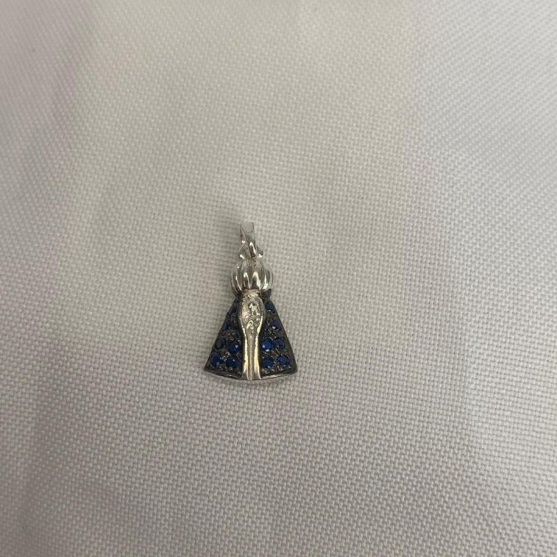 Pingente Nossa Senhora Cravejada Azul