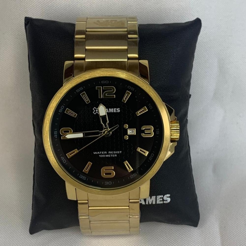 Relógio Masculino X Games Dourado Fundo Preto