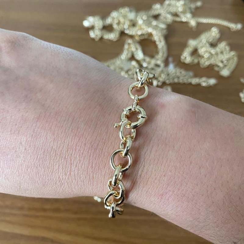 Pulseira Elos Redondos Fecho Boia