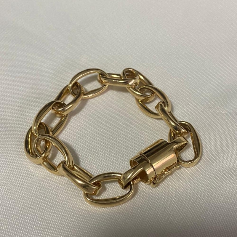 Pulseira oca elo oval grande