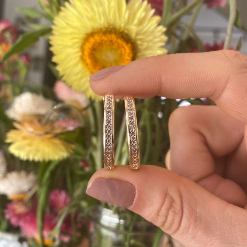 Brinco Argola Click Cravejada Grande