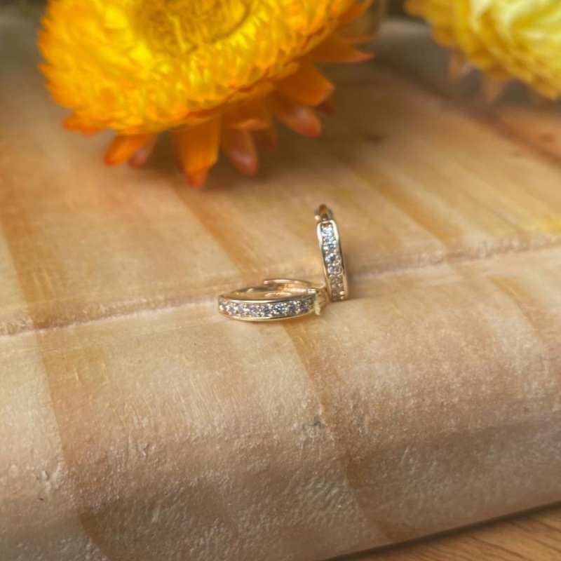 Brinco Argola Click Cravejada Pequena