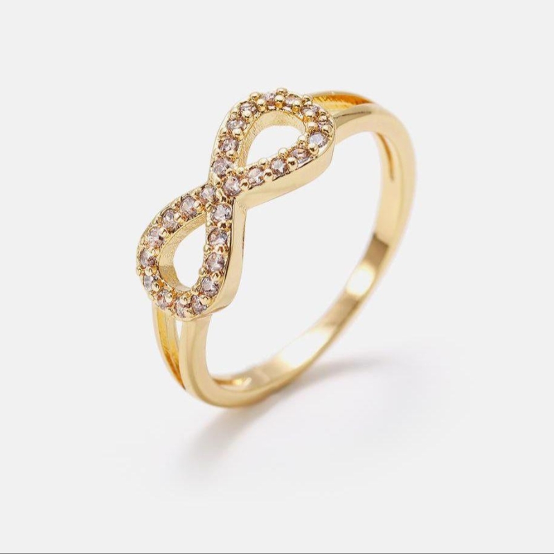 Anel infinito cravejado