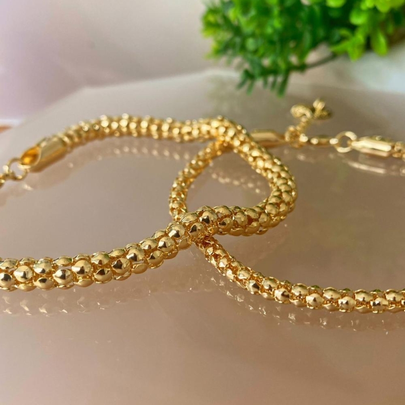 Pulseira Cordão Oco Fino