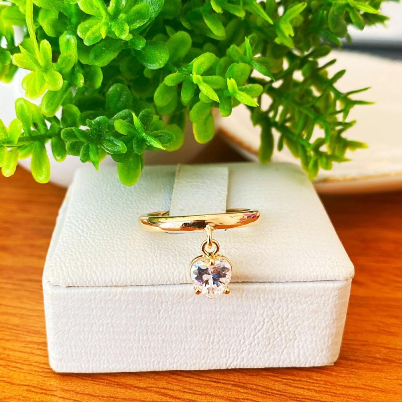 Anel Coração Ponto De Luz, Três Garras