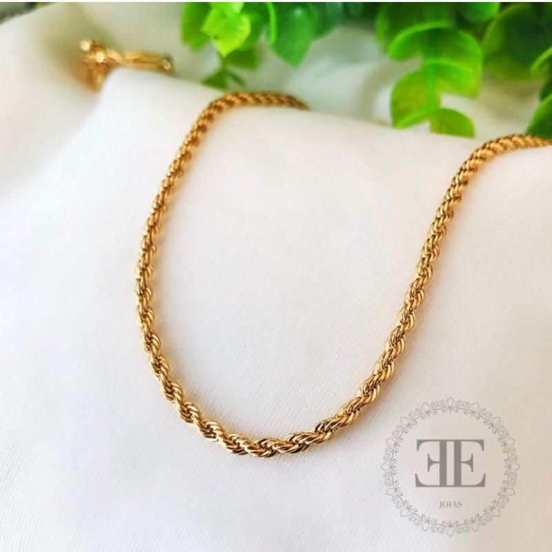 Colar cordão baiano 70cm + extensor em fecho lagosta