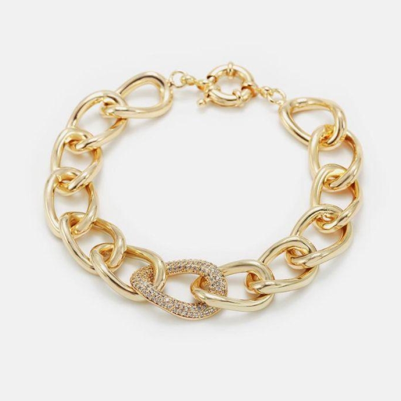 Pulseira luxo 1 elo cravejado