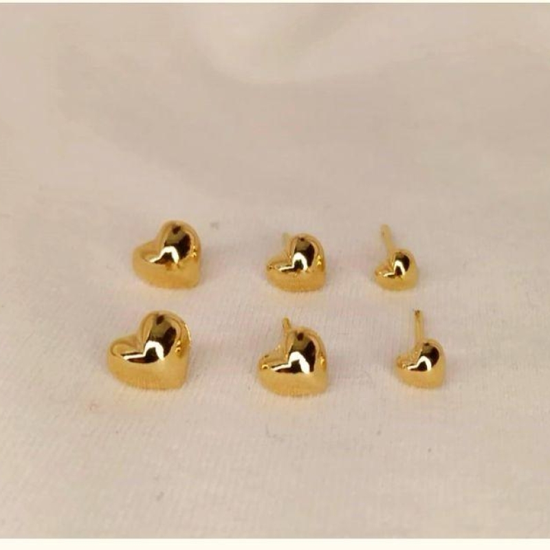 Trio liso de coração gordinho metal