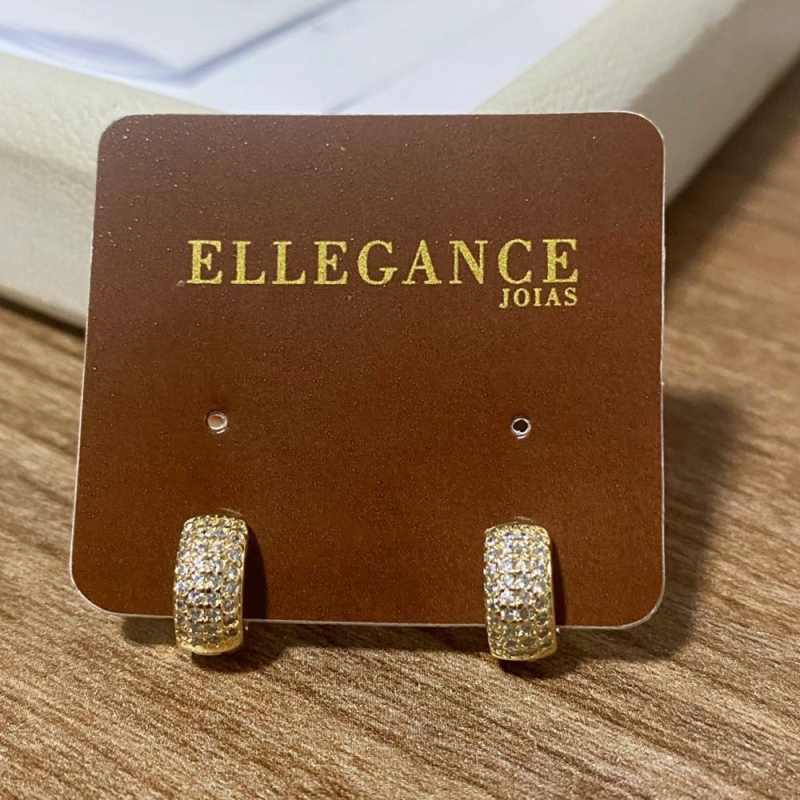 Argola pavê peq 4 fileiras de zirconia