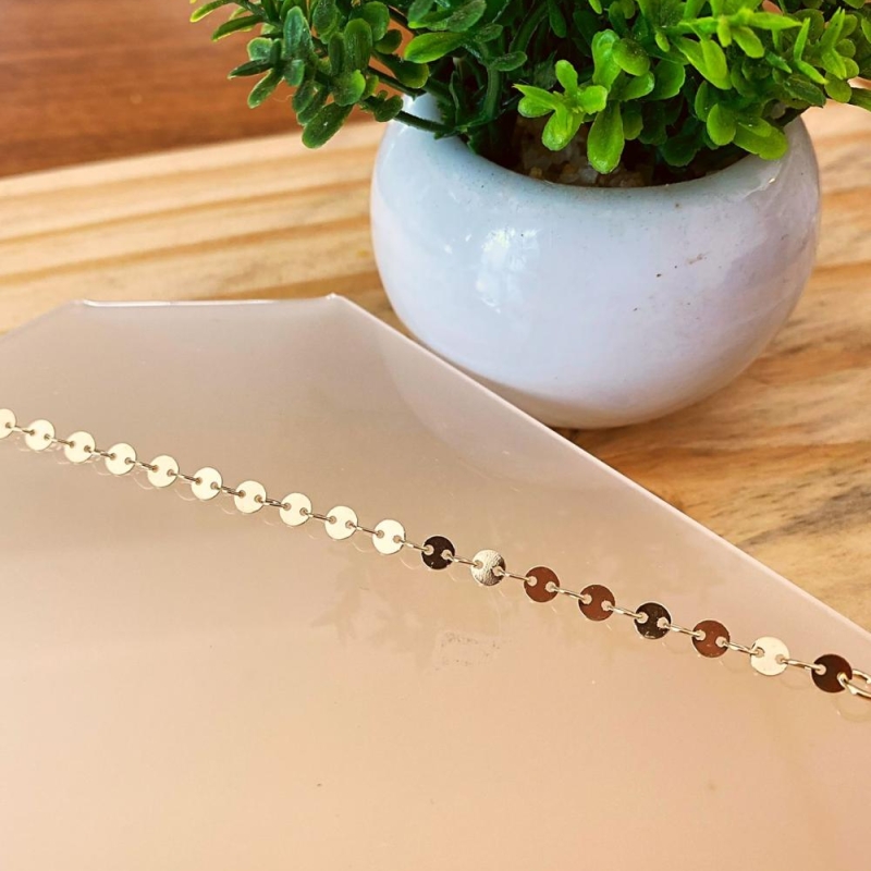 Pulseira malha discos mini metal