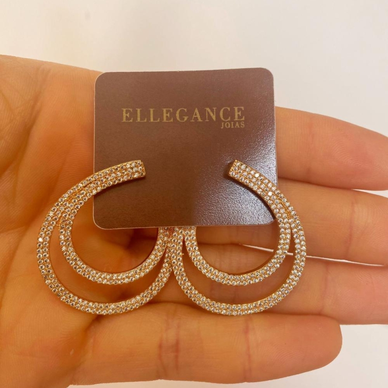 Brinco luxo promocional zirconia branca