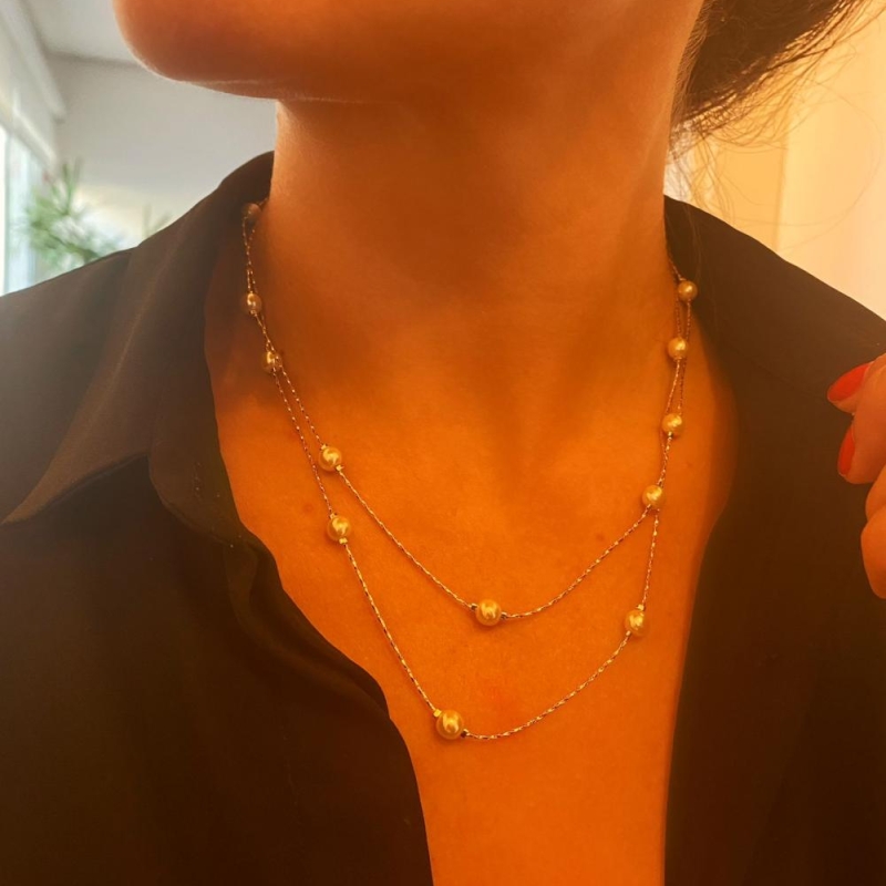 Colar duplo pérolas tradicional