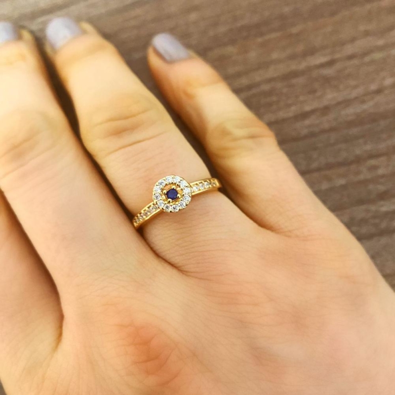 Anel chuveiro formatura pedra azul