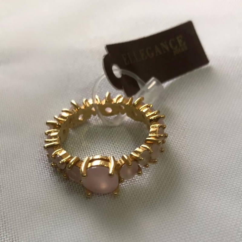 Aliança Cristal Redonda rosinha