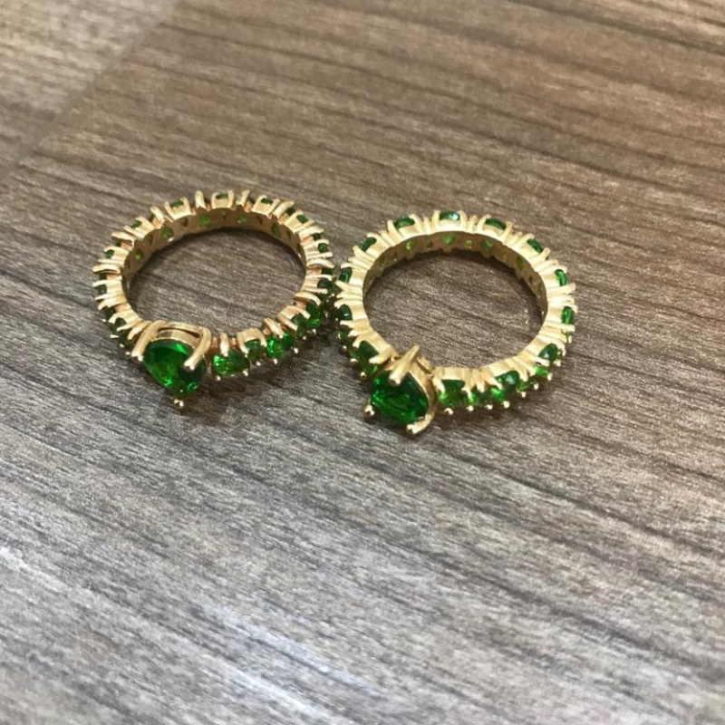 Aliança Cristal verde