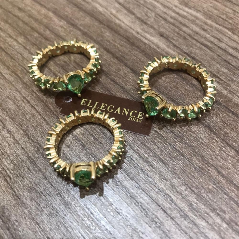 Aliança Cristal verde claro