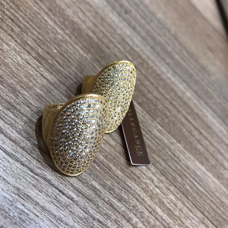 Anel Oval Cravejado