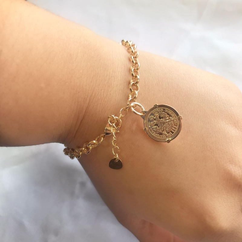 Pulseira pingente moeda