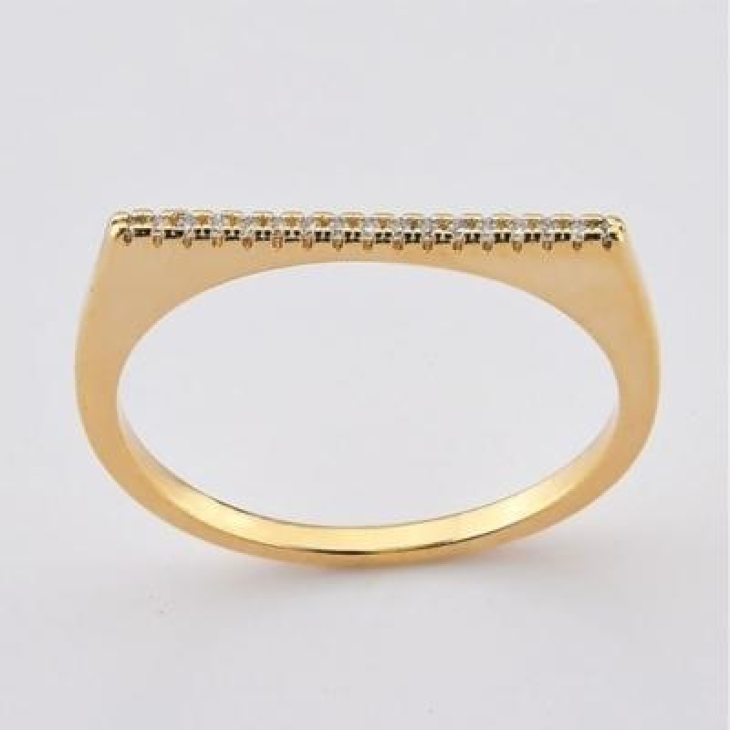 Anel frente reta 1 fileira quadrada