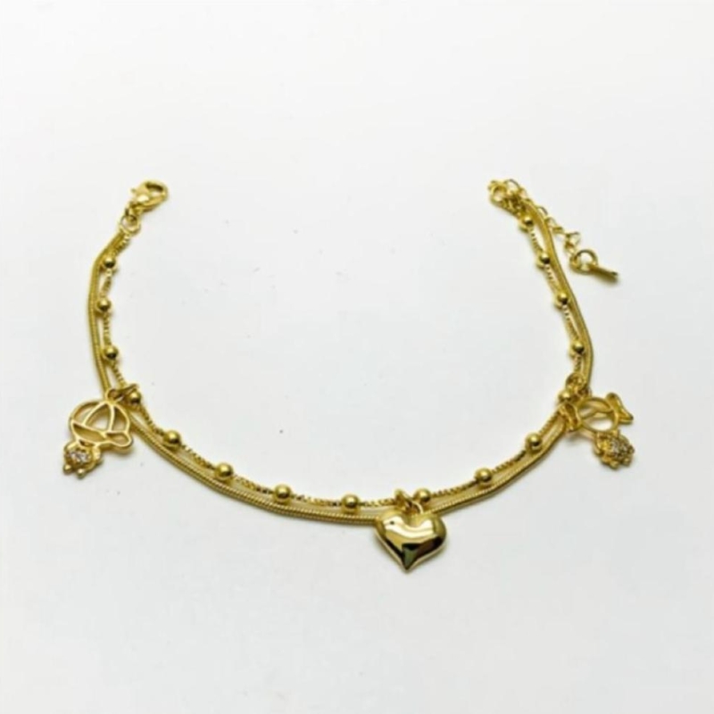 Pulseira dupla coraçao filhos