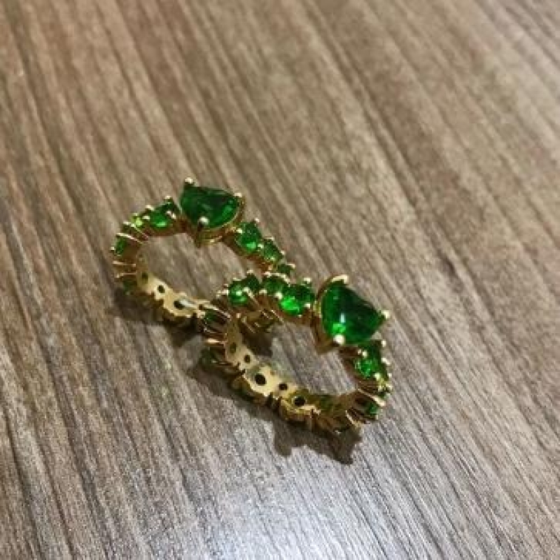 Aliança Cristal Coraçao Verde