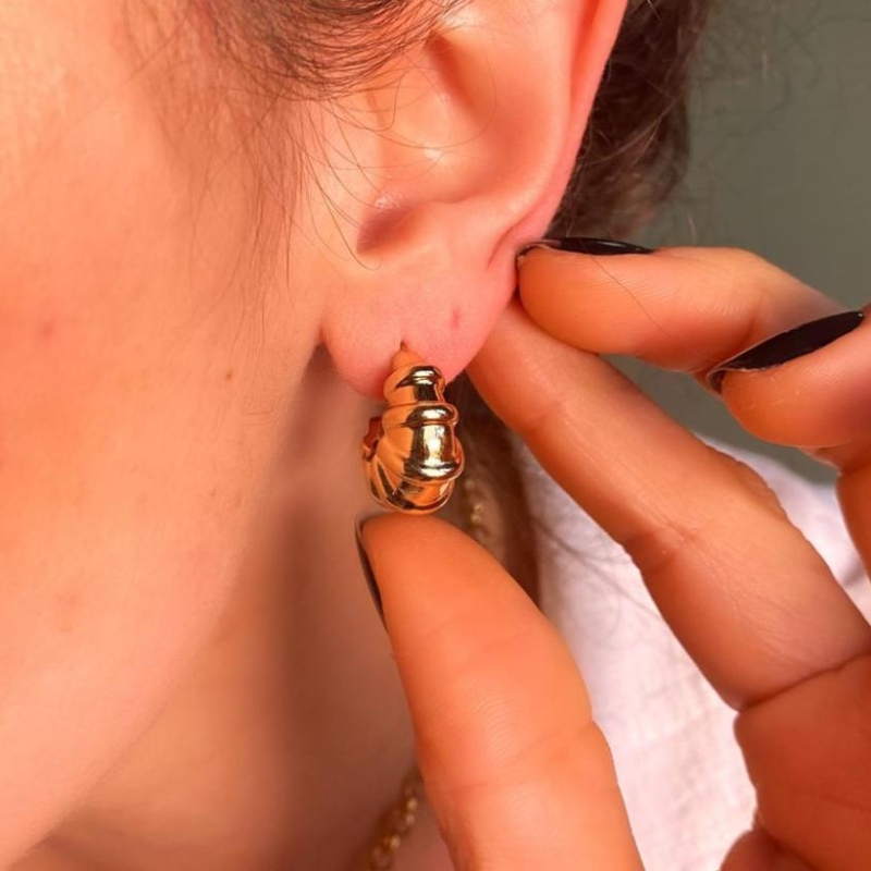 Brinco argola camarão