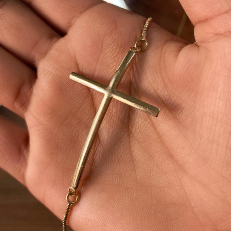 Pulseira cruz lisa
