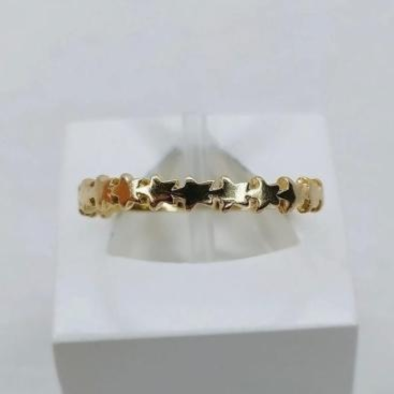 Anel aliança estrelinhas metal