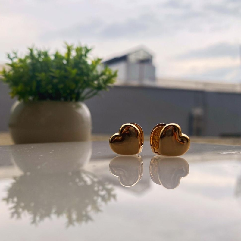 Argola coração liso