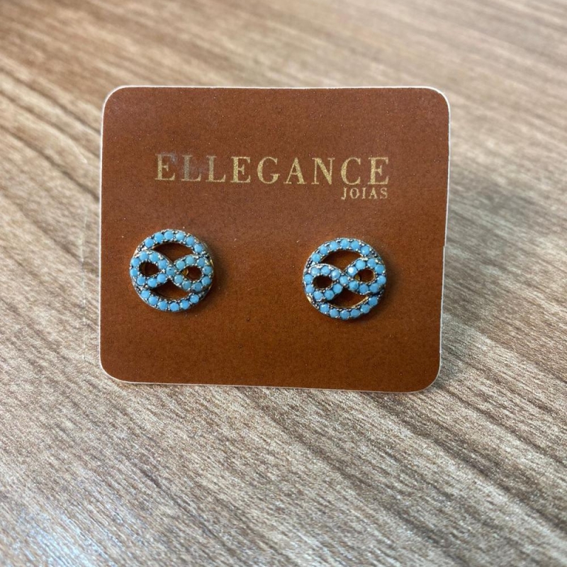 Brinco circulo com infinito azul