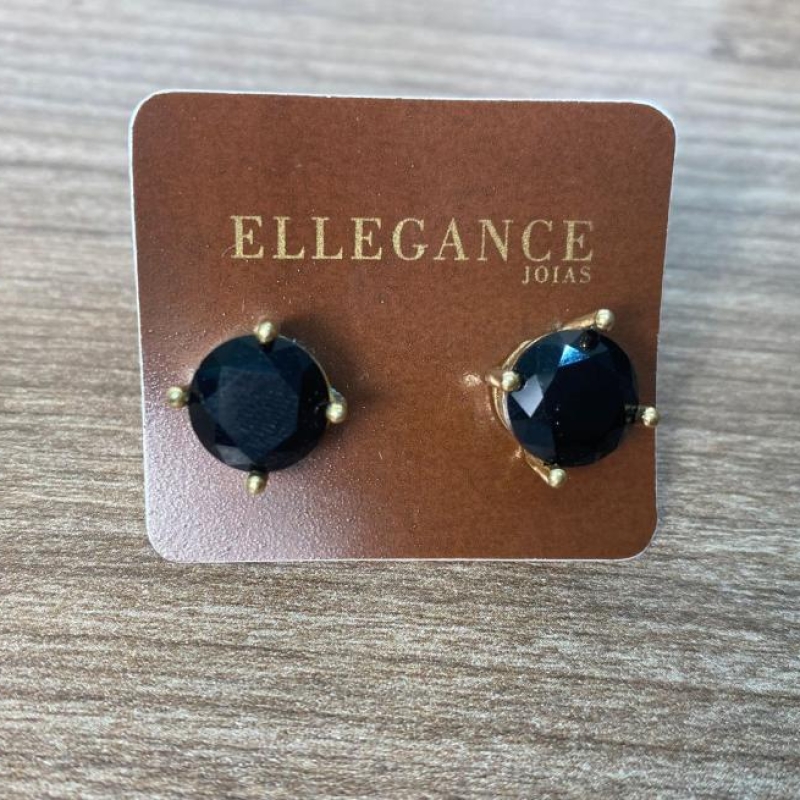 Brinco cristal preto 4 garras